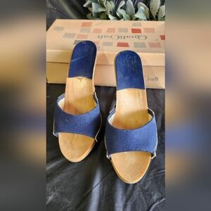 Vintage Quality Craft Blue Denim Heels